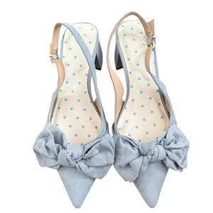 Draper James Light Blue Bow Slingback Heels